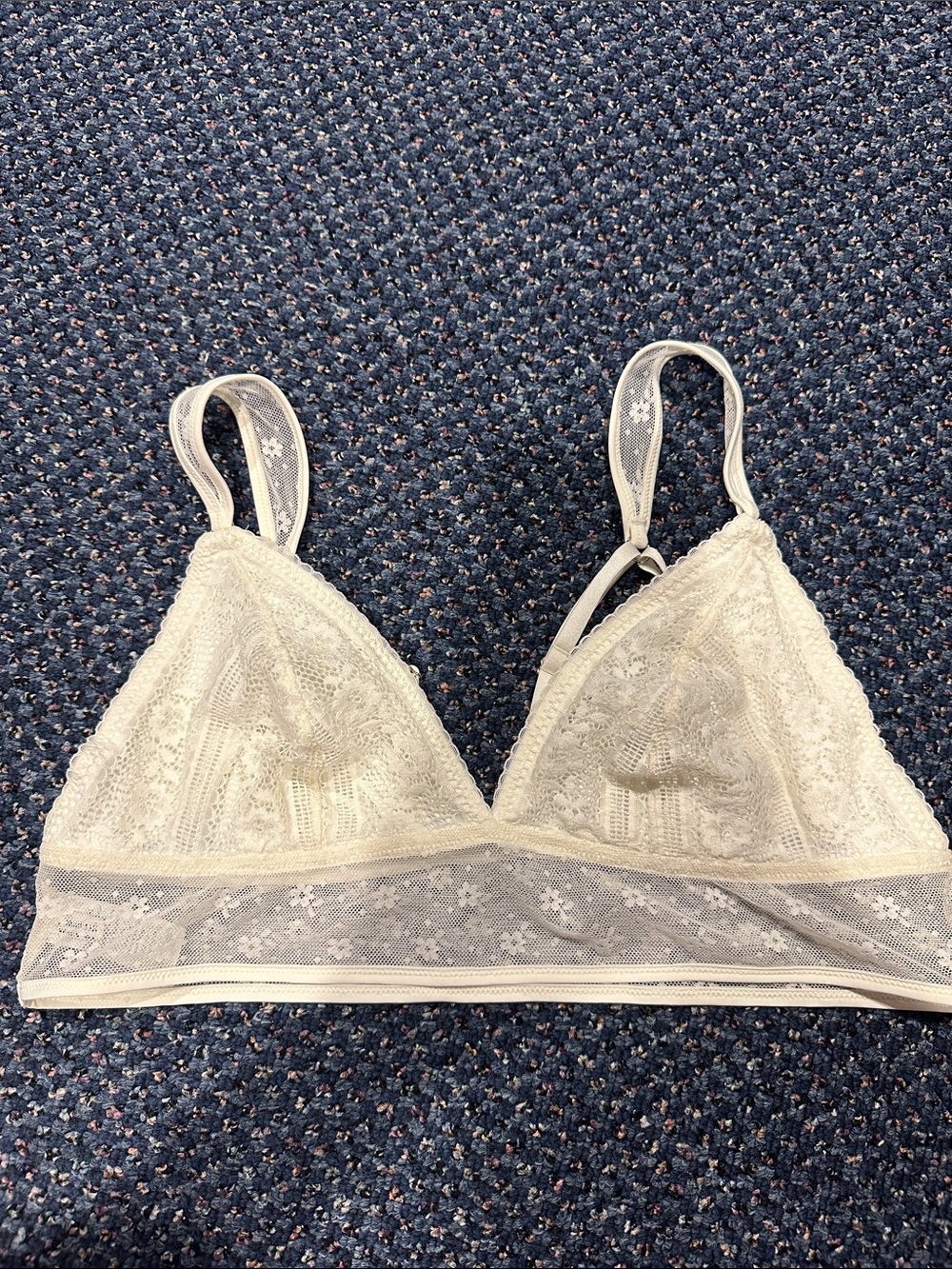 aerie Ivory Lace Triangle Bralette